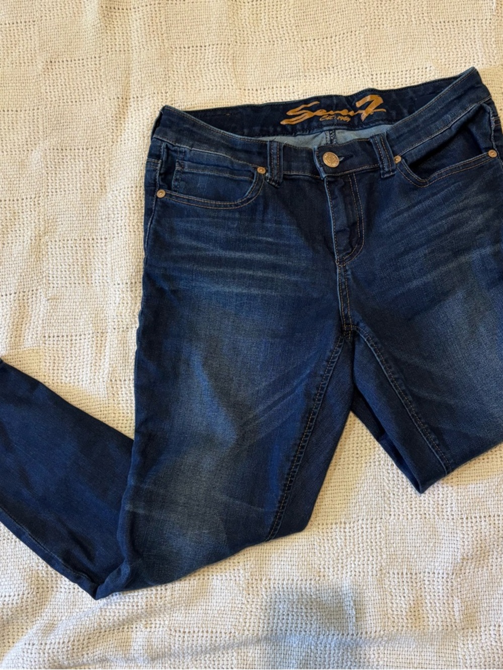 Seven7 Legging Jeans Size 8 | Dark Wash Stretch Denim Ankle Zip Skinny